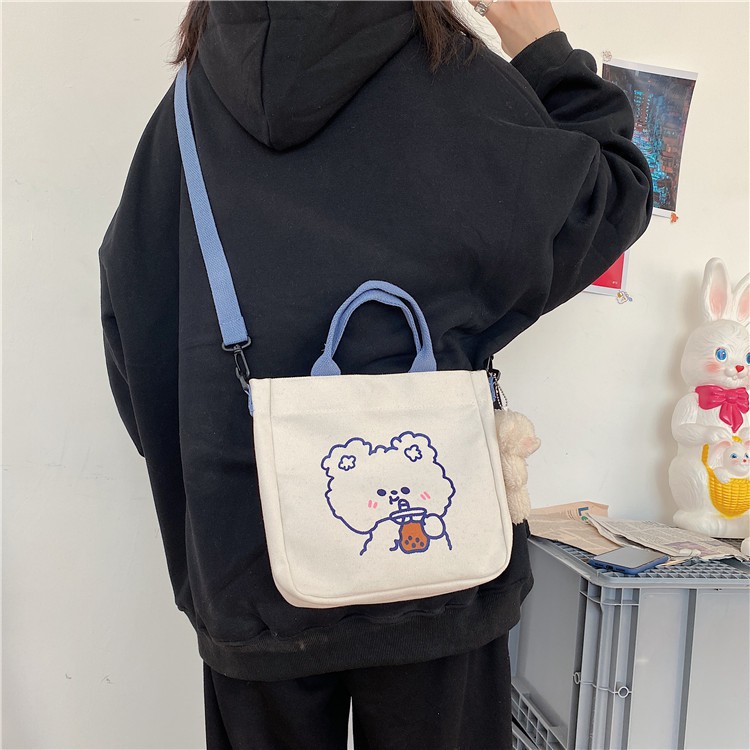 Túi tote vải canvas đeo chéo balo cute dễ thương MOTERI TV248