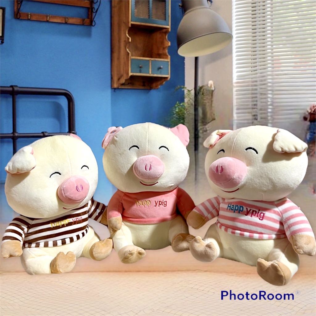 Gấu bông heo Happy Pig, heo bông, lợn nhồi bông chất lượng cao Gấu Xinh - G88