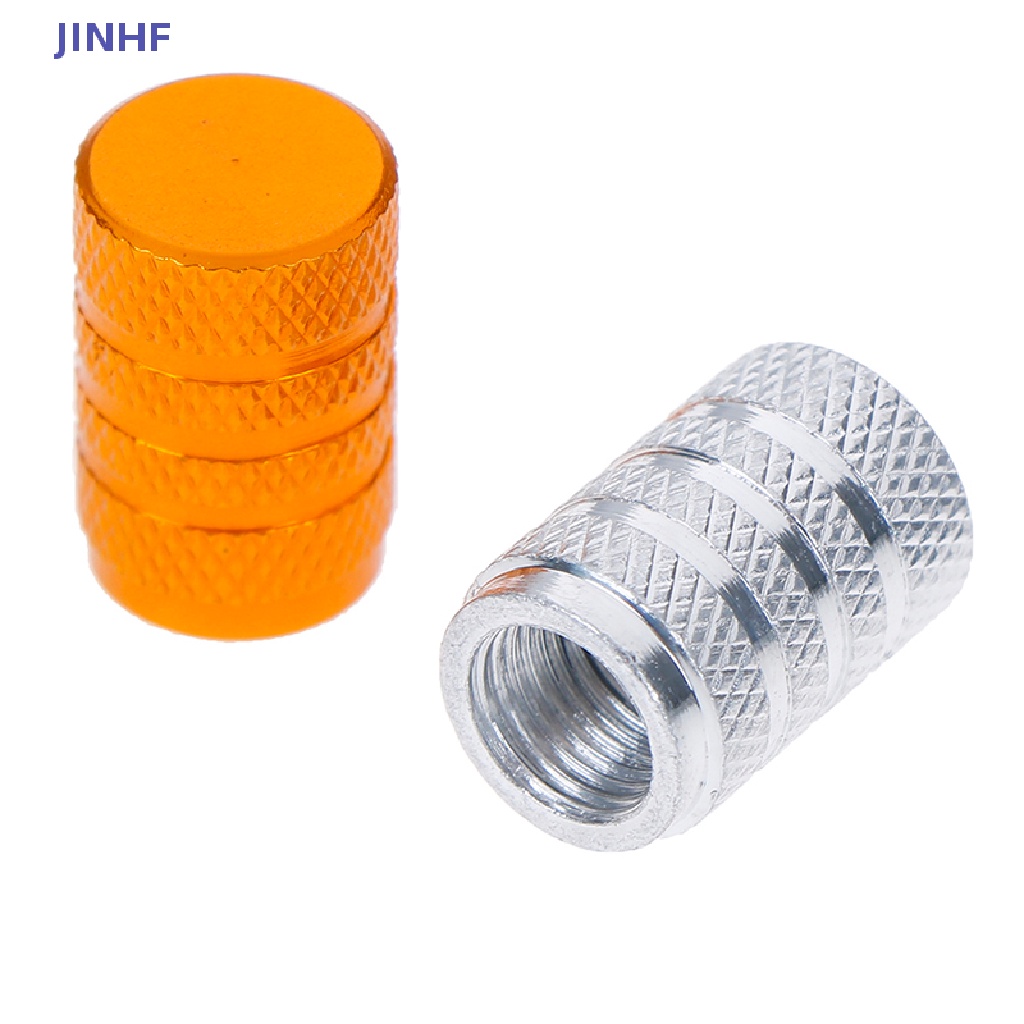 Set 4 Nắp Van Bánh Xe Hơi Bằng Nhôm Chống Bụi JINHF