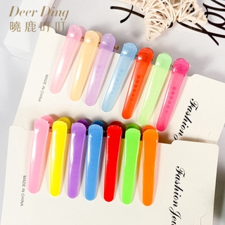 Kẹp tóc 4,5CM màu thạch mờ Kẹp tóc mỏ vịt Kẹp mỏ kim nhựa Kẹp mỏ vịt màu kẹo
