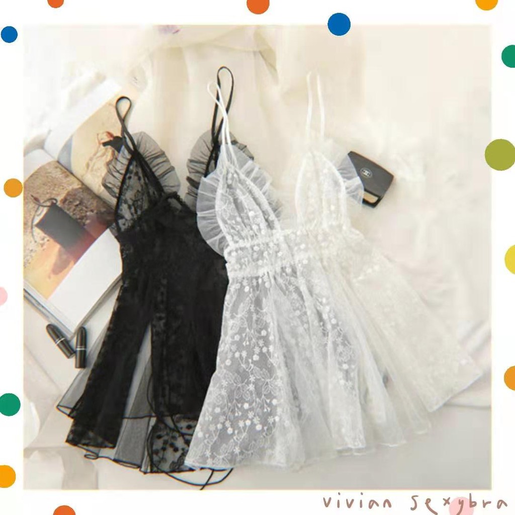 💟Hàng sẵn gửi ngay💟 Đồ ngủ sexy💟 Đầm ngủ 2 dây phối ren Cực phẩm Freesize 40-65kg---019 | BigBuy360 - bigbuy360.vn