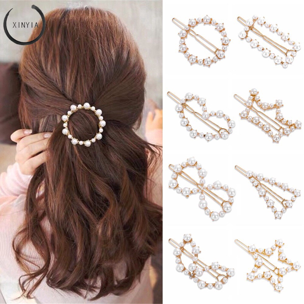 Kẹp tóc đính ngọc trai phong cách Hàn Quốc cho nữ