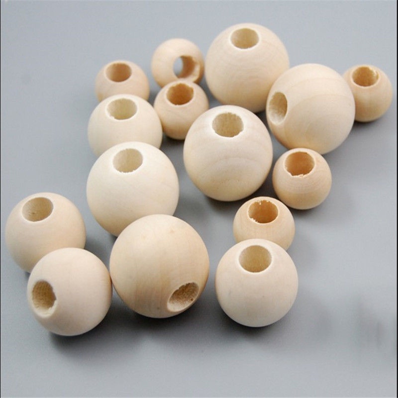 Hạt gỗ DIY Nhiều kích cỡ Khẩu độ lớn Màu gỗ Theaceae Hạt Ovule trắng không màu Núm vú giả & Phụ kiện