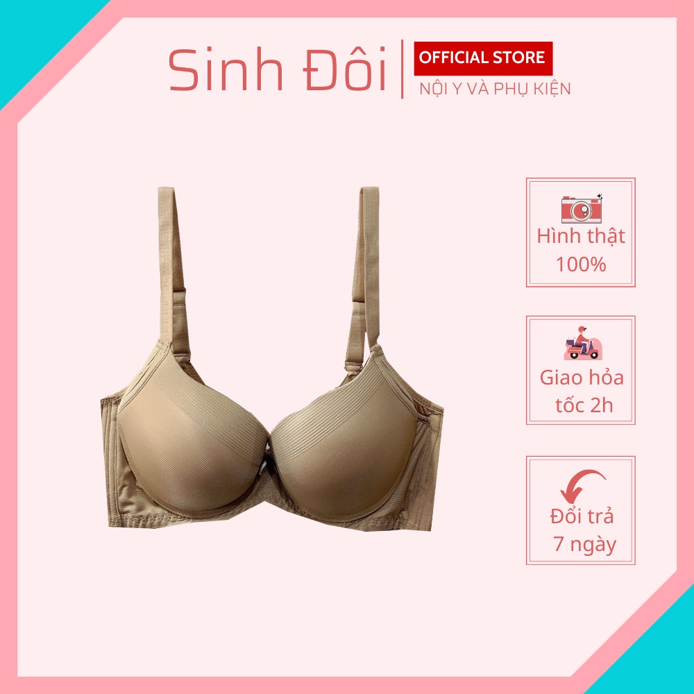 Áo lót nữ trơn nâng ngực Lovely 1186 mút ép dày có gọng nguyên ngực lưng bản lớn 3 móc cài size 36-38-40 mặc áo dài