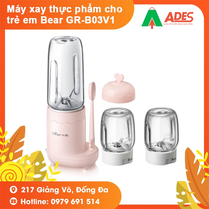 Máy xay thực phẩm cho trẻ em Bear GR-B03V1 - BẢN QUỐC TẾ - Bảo Hành Chính Hãng 12 Tháng - Xay Bột, Xay Cháo, Xay Rau Củ