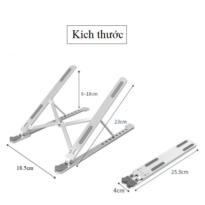 Giá đỡ laptop stand nhôm có thể gấp gọn hỗ trợ tản nhiệt  P11 P6 cho laptop Macbook, máy tính bảng Ipad, Surface