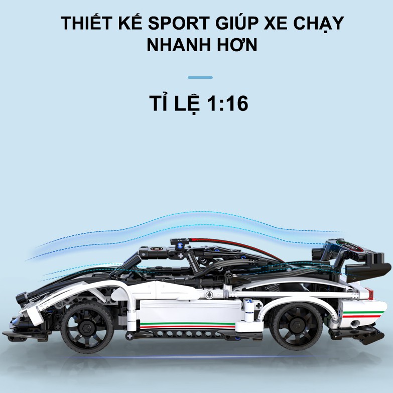 Đồ Chơi Điều Khiển Từ Xa Lắp Ráp Kiểu LEGO Technic Siêu Xe Z-WIND CaDA C51054 Với 457 Mảnh Ghép