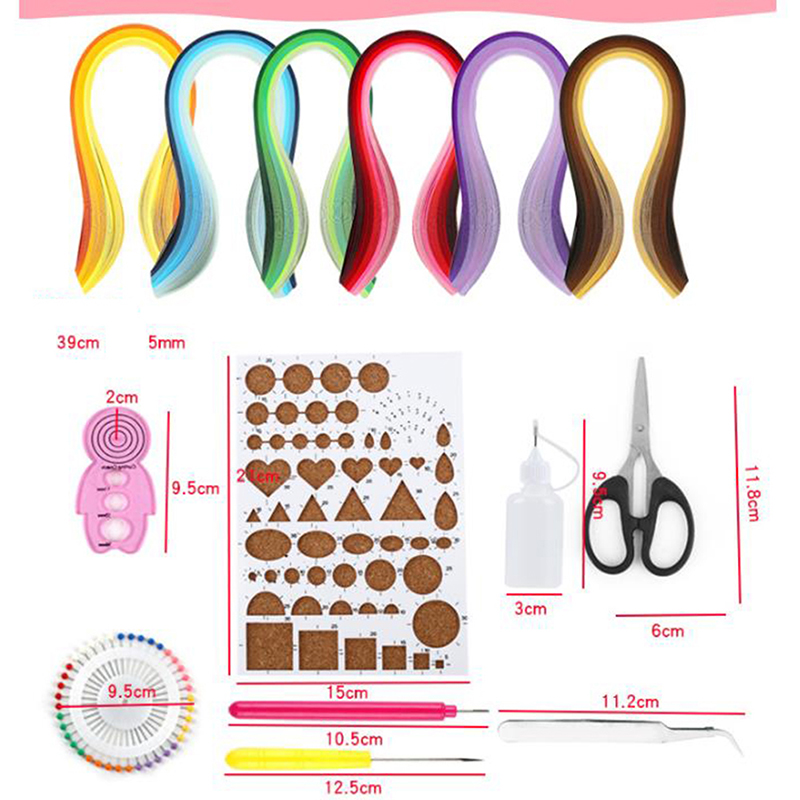 Bộ 14 Dải Giấy 6 Màu + 600 Dải Giấy Quilling Dùng Làm Tranh Nghệ Thuật