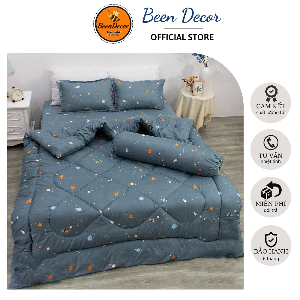 [CHĂN PHAO] Set 5 CHĂN PHAO Ga Vỏ Gối Cotton Poly Mẫu VŨ TRỤ [ Chăn phao + Ga chun + Vỏ gối + Vỏ ôm ]