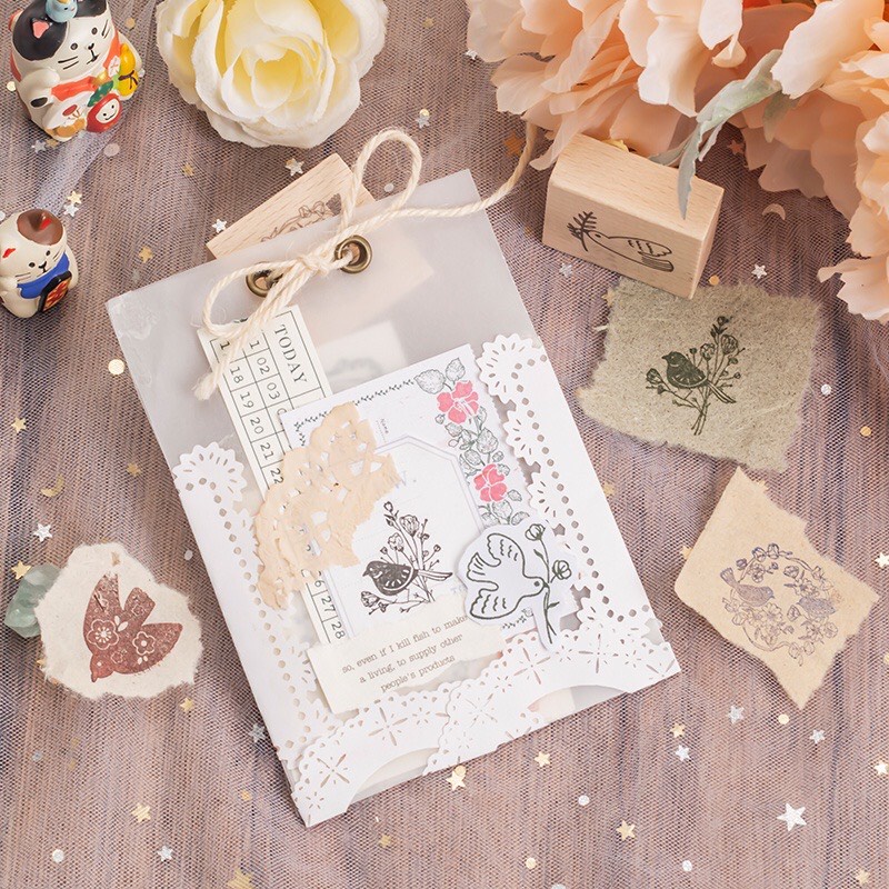 Junarystudio - Rubber stamp Con dấu gỗ little bird trang trí sổ tay journal