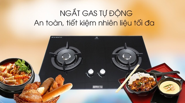 Bếp gas âm Electrolux EGT7627CK Mới 100% ,Tặng Kèm DÂY NGẮT GAS TỰ ĐỘNG