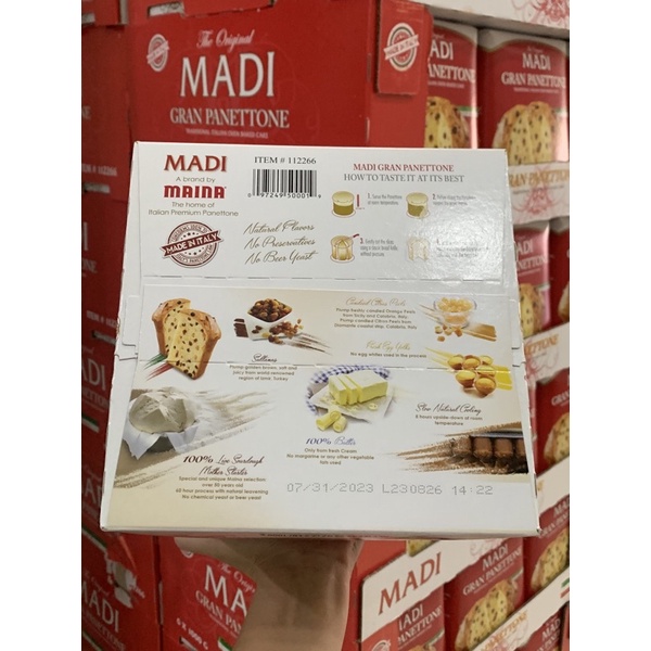 Bánh Mì Ý Madi Gran Panettone Nhân Nho và Trái Cây 1KG