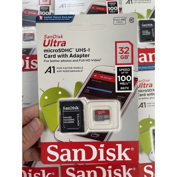 Thẻ nhớ Micro SDHC SanDisk Ultra 16GB - 32GB- 64GB 100MB/s Hàng chính hãng