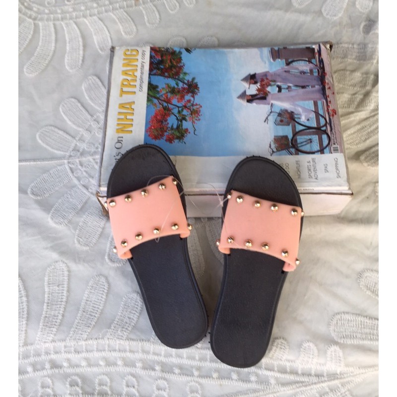 Dép Nữ PVC Quai Ngang Đính Hoa Vải/ Đính Đá Nhiều Mẫu Siêu Kute Size 36-40 - Hàng Nhập Quảng Châu - Lucky Girl shop
