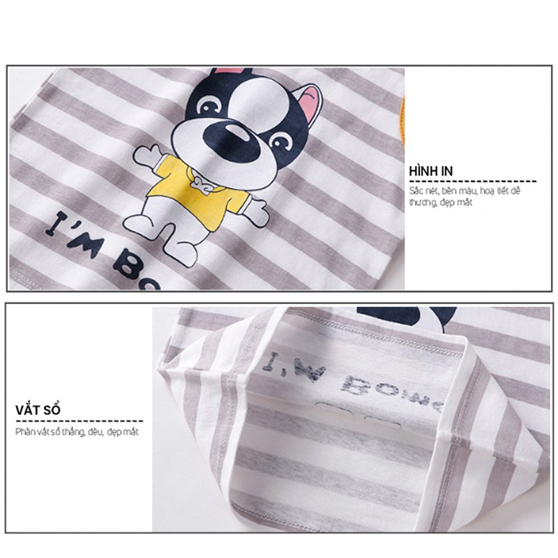 Bộ Ba Lỗ Bé Trai Chất Cotton Mềm, Mát, Set 3 Lỗ Nhiều Hoạ Tiết Đẹp Mắt, Nhiều Kích Cỡ Cho Bé 8-18kg