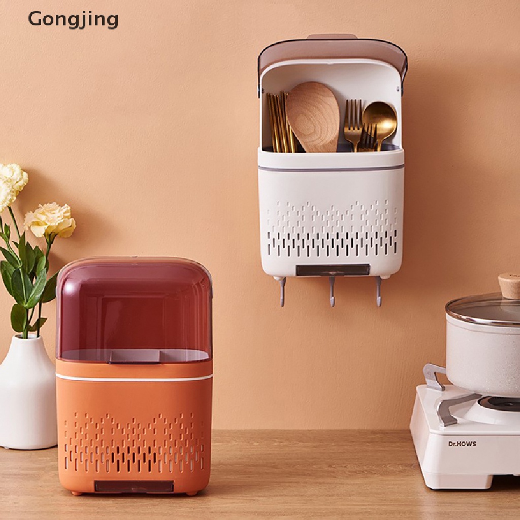 Hộp đựng muỗng đũa gắn tường sức chứa lớn chống bụi