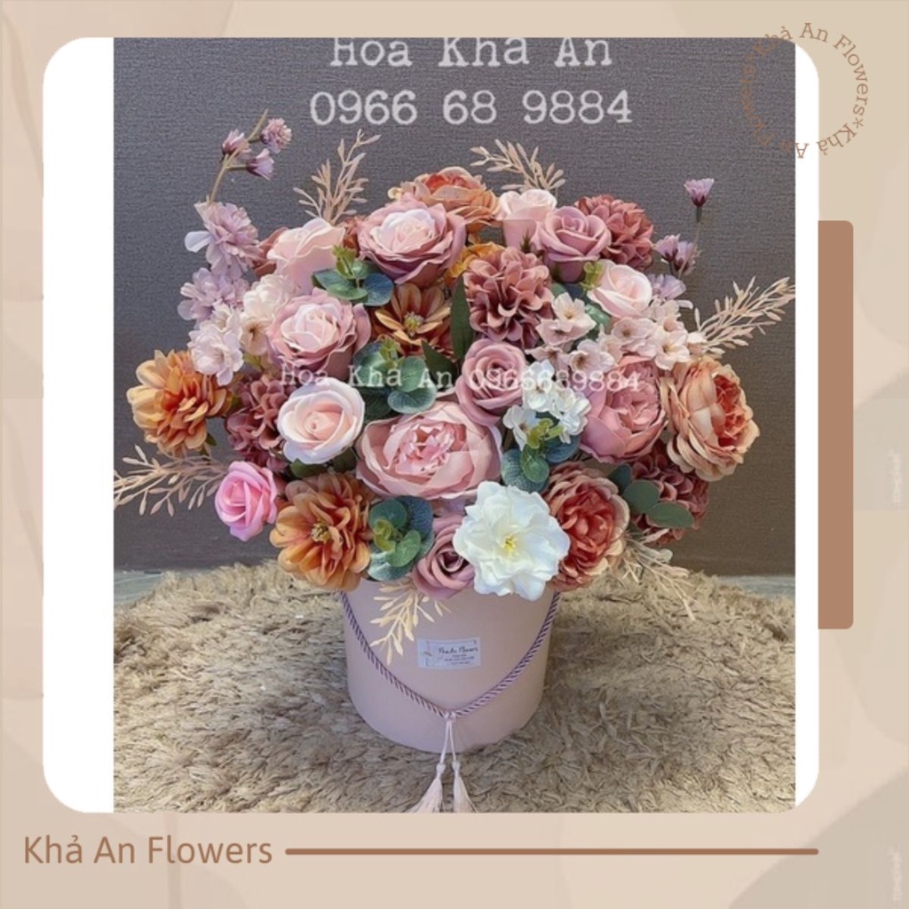 (Hoa Tết) Giỏ hoa Tết Sáp mix Lụa cao cấp. Mẫu thiết kế by Khả An. Hoả Tốc Hà Nội