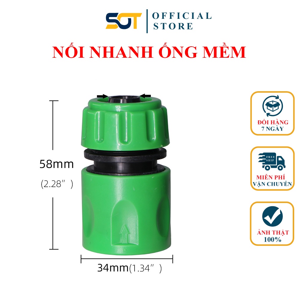 Đầu nối nhanh ren trong 21 27 cho ống nhựa lưới 16 - 20mm