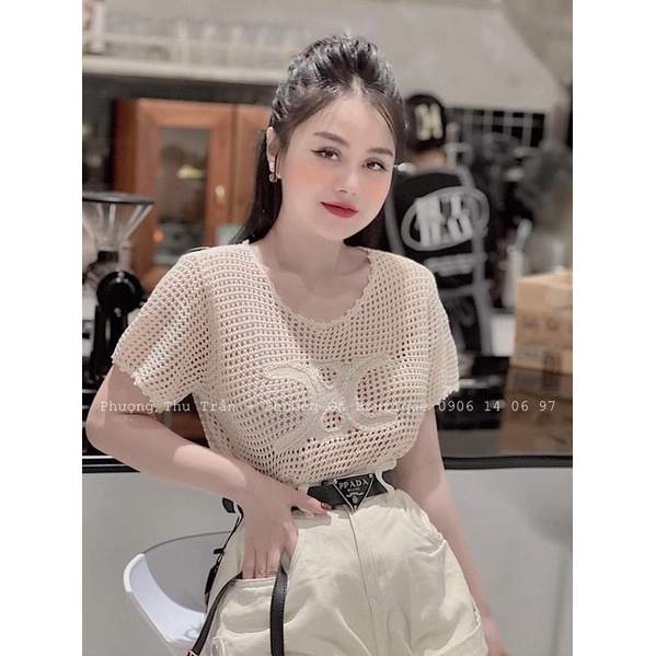 Áo lưới dập nổi hoạ tiết siêu hot