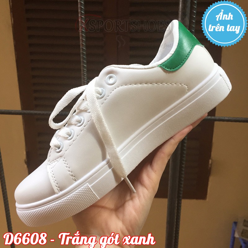 Giày thể thao nữ cổ thấp Since 1990 - Giày nữ trắng ulzzang da PU D6608