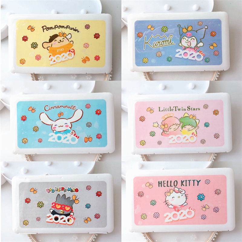 Hộp Nhựa Đựng Khẩu Trang Chống Bụi In Hình Kuromi Hello Kitty