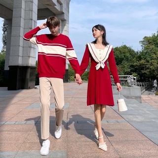 Set đồ đôi váy len nữ và áo len nam unilove