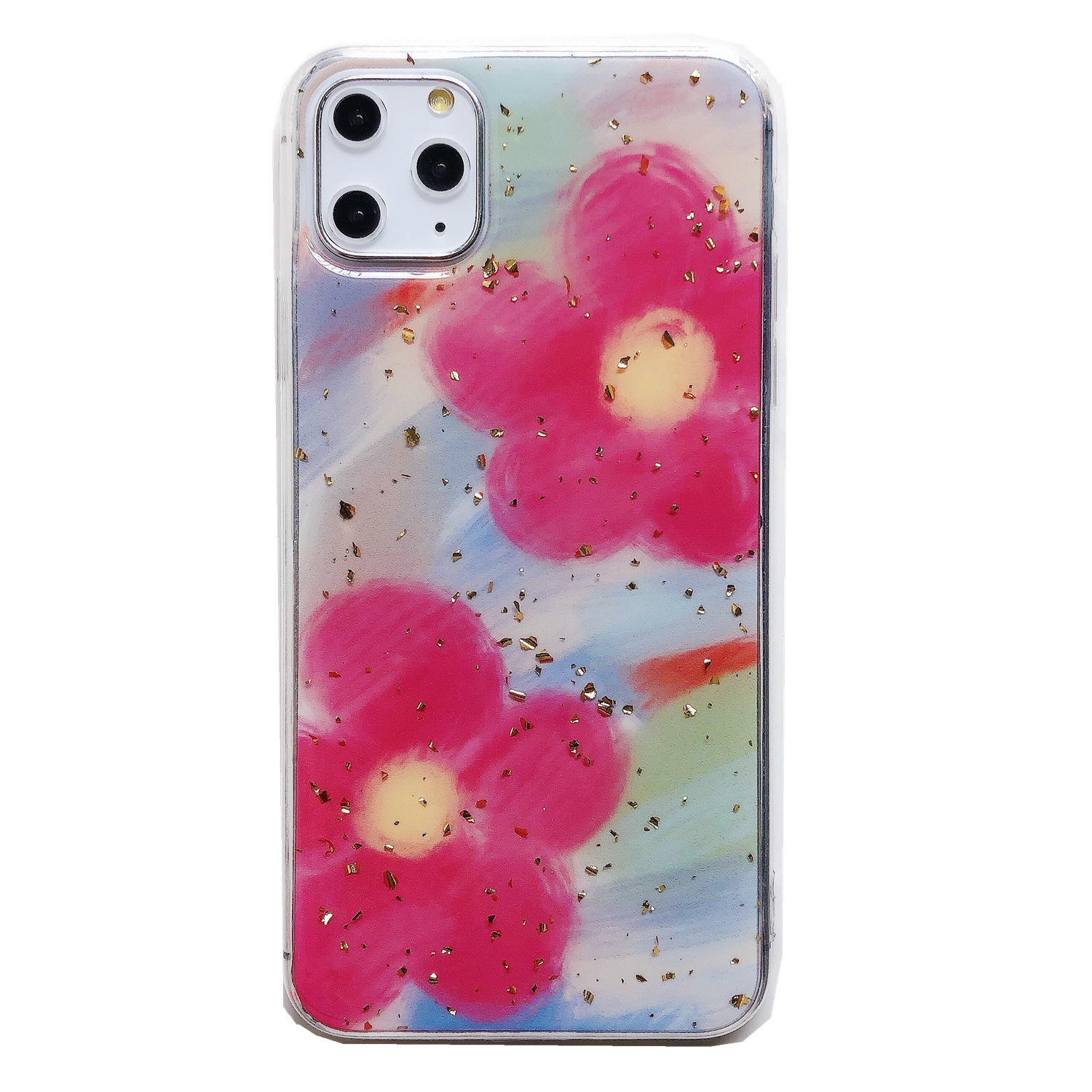 iphone case Gold foil watercolor flower for 11 / 12 promax Apple XS / XR case iPhone 8plus / 7p women