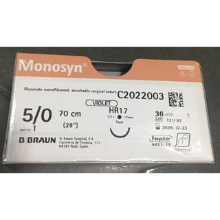 Chỉ phẫu thuật MONOSYN VIOLET 5/0 70CM HR17