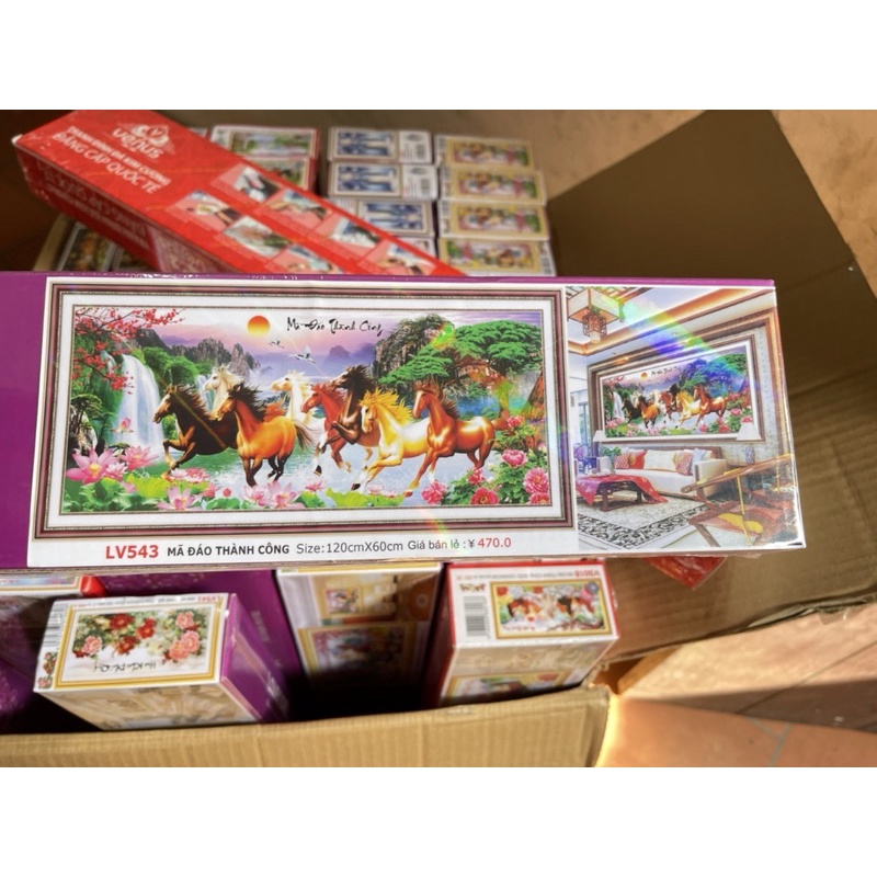 Tranh Đính Đá-Tranh Thêu Mã Đáo Thành Công Lv544,Lv543,Lv3403,Lv3404,MN0080