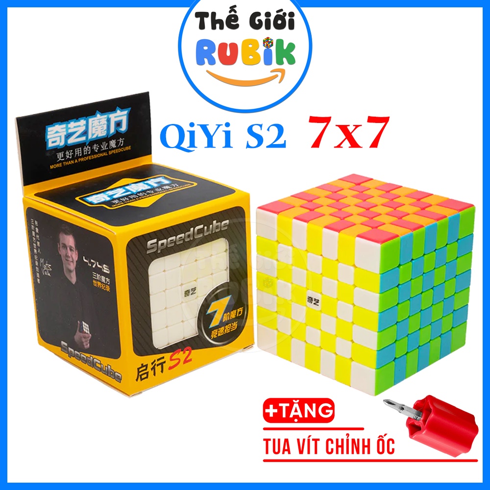 Rubik 7x7 QiYi QiXing S2 + Tua Vít Chỉnh Ốc. Combo Rubic 7 Tầng + Phụ Kiện Xoay Trơn Bền Đẹp | Thế Giới Rubik