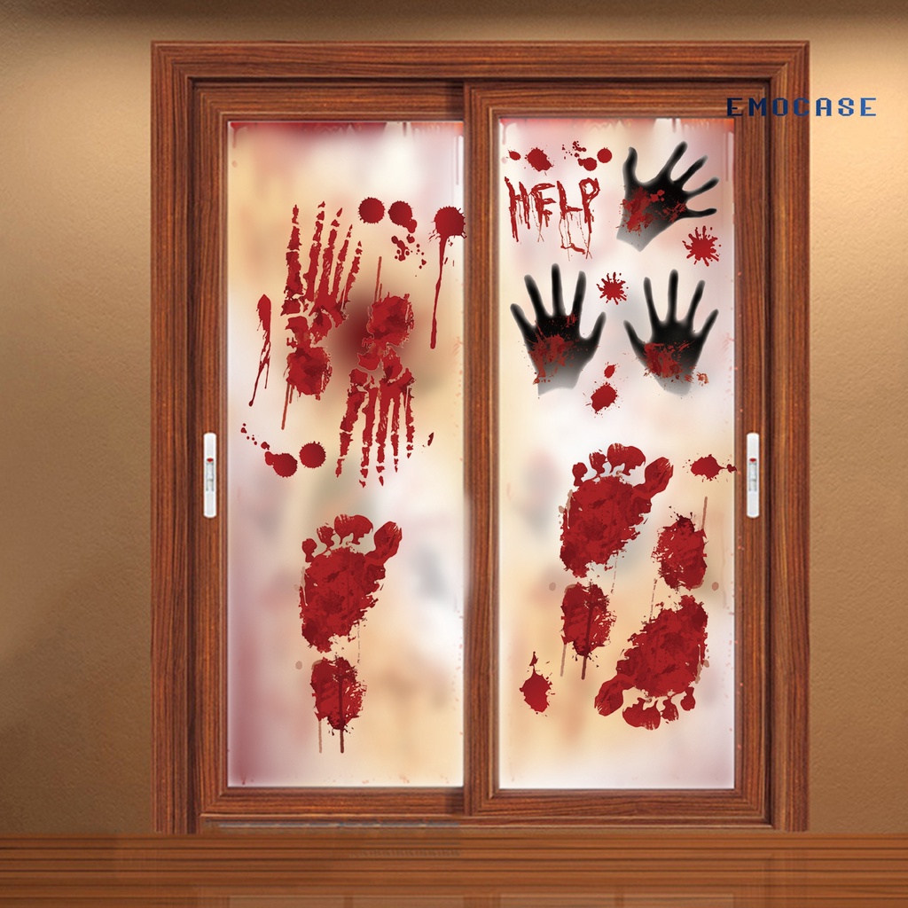 Sticker Dán Trang Trí Halloween Hình Kéo Và Búa Đẫm Máu