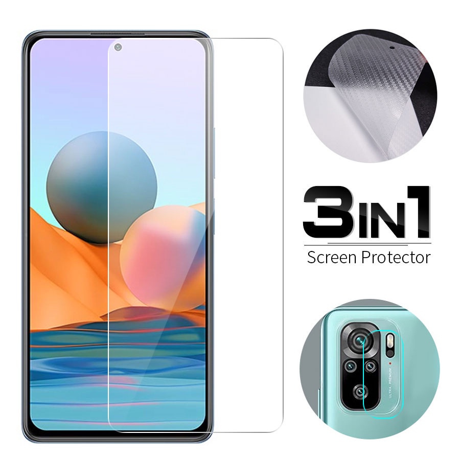 Ốp Điện Thoại Sợi Carbon 3 Trong 1 + Miếng Dán Bảo Vệ Camera + Miếng Dán Bảo Vệ Camera Cho Xiaomi Mi 11 Lite 11T 10T Redmi NOTE 11 11S 10 10s 9 9s 8 7 Pro Max 4G 5G 9T Poco F3 M3 M4 X3 GT NFC 9A 9C 8A 7A K30