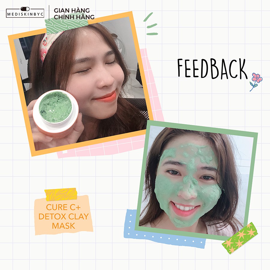 Mặt Nạ Sủi Bọt Thải Độc Da Mặt Cure C+ Detox Clays Seoulgroup 50g Date 2024