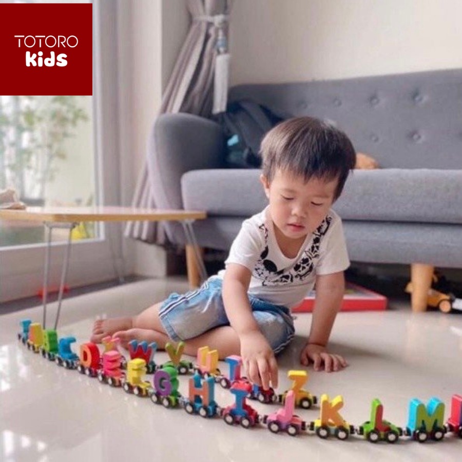 Bộ đồ chơi gỗ đoàn tàu nam châm Totorokids đồ chơi giáo dục sớm, đồ chơi thông minh cho bé
