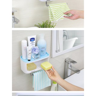 Kệ để đồ phòng tắm kèm móc khăn ECC1716