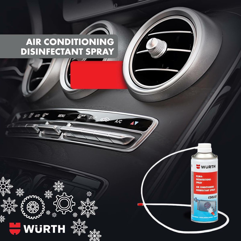 Vệ Sinh Dàn Lạnh Ô Tô Wurth Air Conditioning Disinfectant Spray 300ml