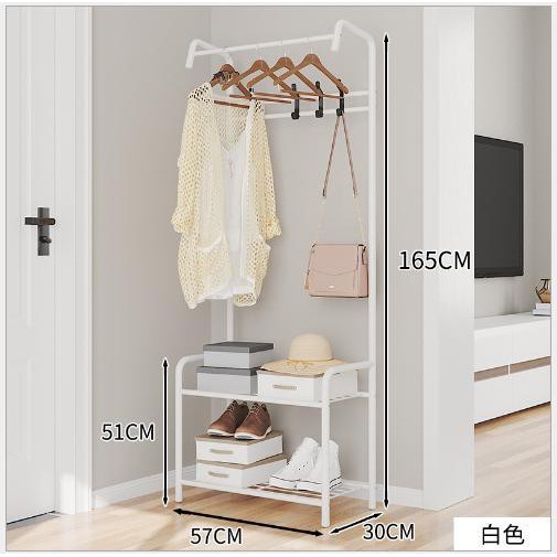 Giá Treo Kệ Quần Áo Kệ quần áo 2 tầng chữ G có móc túi xách, mũ, tủ quần áo Bảo Hành