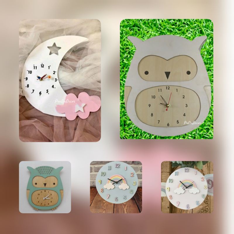 Đồng hồ treo tường⌚ hình vầng trăng, cầu vồng, đám mâu ♥️dễ thương xinh xắn - decor trang trí nhà cửa