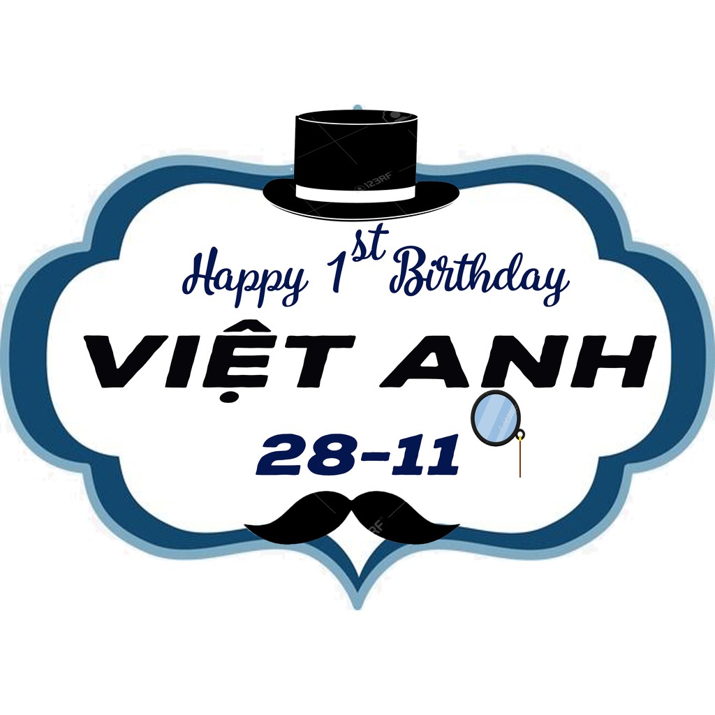 Banner sinh nhật bảng tên sinh nhật cho bé trai bé gái- Trang trí sinh nhật thôi nôi đầy tháng