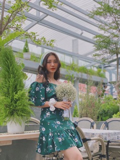 Đầm bẹt vai hoa