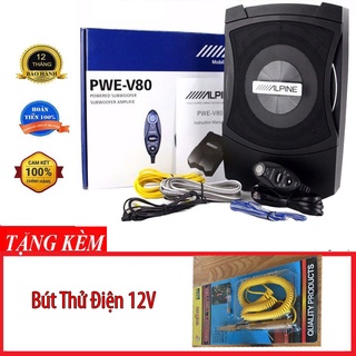 Loa sub gầm ghế alpine pwe-t0800c 160w hộp full box chính hãng tặng kèm bút thử điện 12v