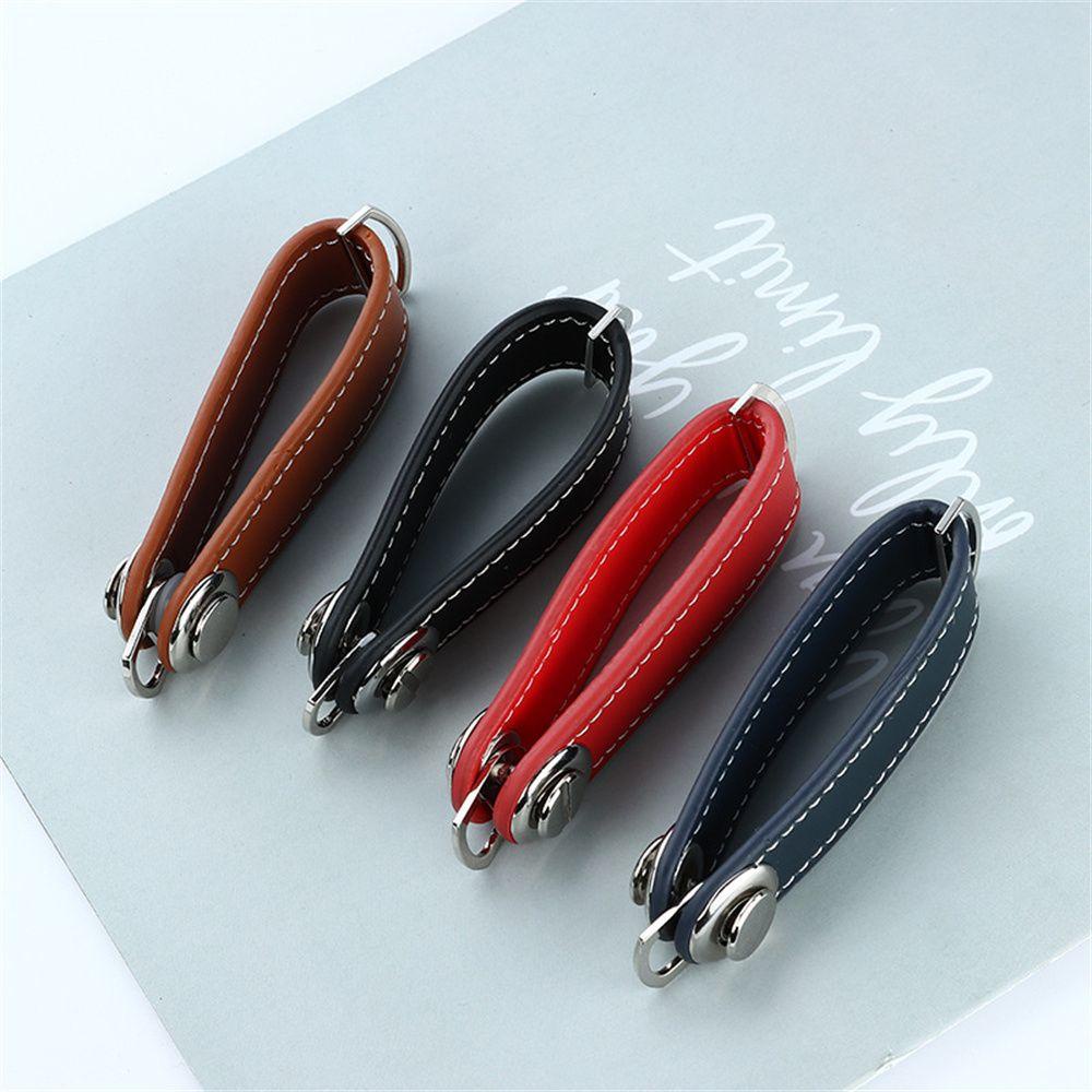 Móc Chìa Khóa Xe Hơi Bằng Da PU Đa Năng Kèm Túi Đựng Chìa Khóa Tiện Dụng Cho Nam