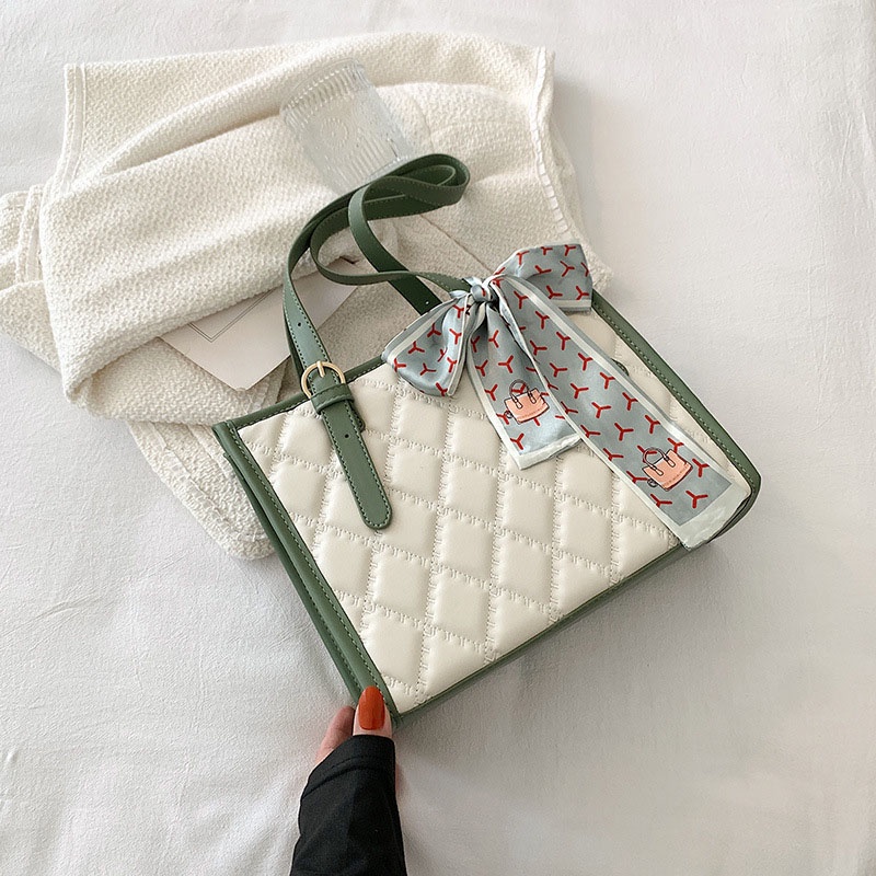 Túi đeo vai IELGY cỡ lớn họa tiết hình thoi thời trang mùa hè cho nữ