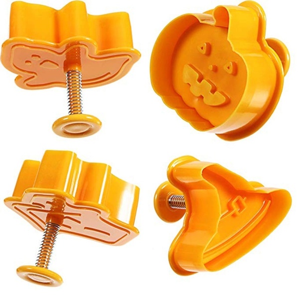 Set 4 Khuôn Làm Bánh Quy Phong Cách Halloween 3D Độc Đáo
