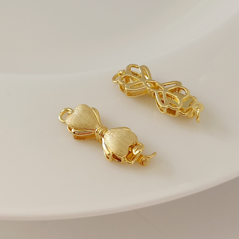 Khóa Cài Thắt Nơ Một Hàng Màu Vàng Đồng 14K Dùng Làm Trang Sức Thủ Công