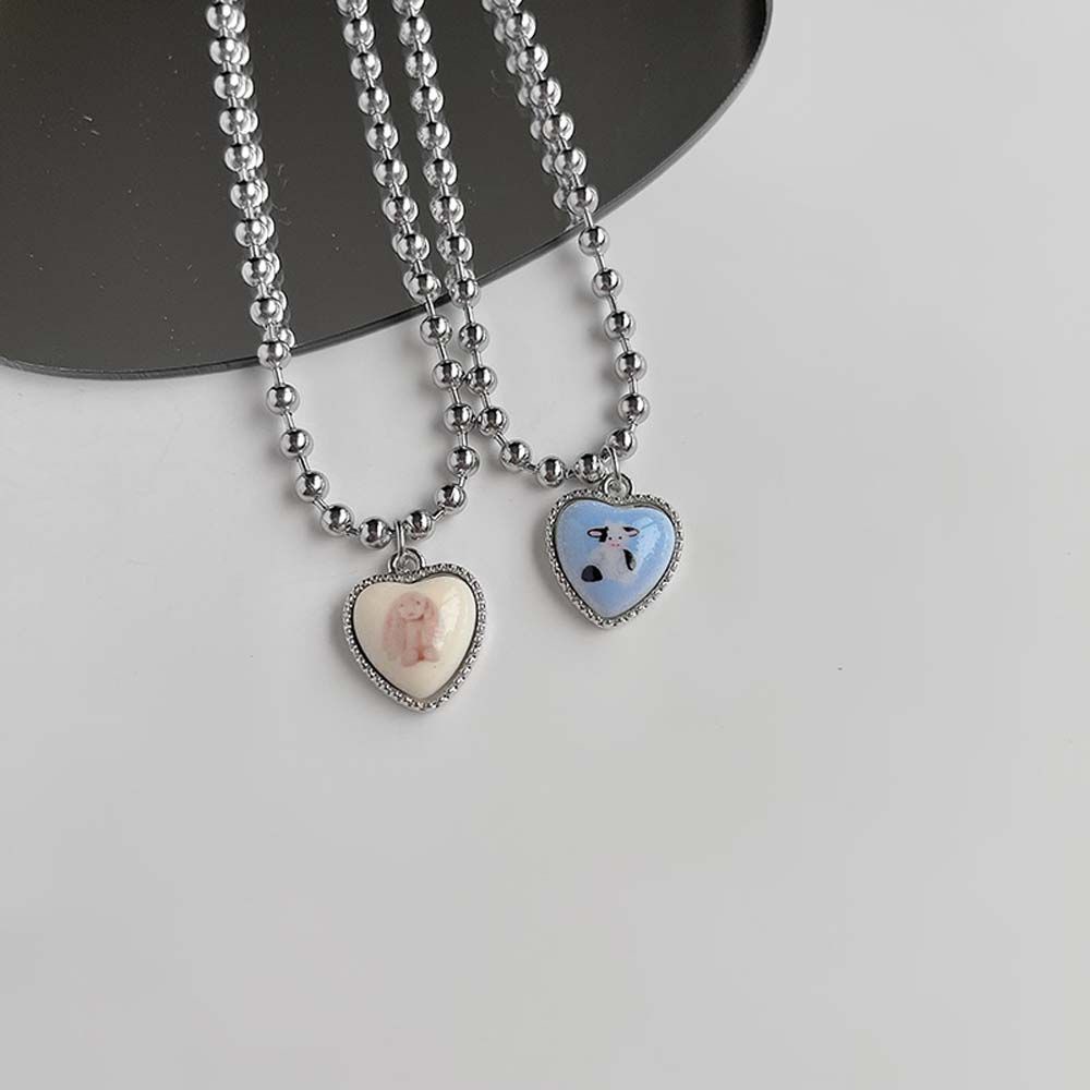 Vòng Cổ Choker Mặt Hình Trái Tim / Thỏ Dễ Thương Nhiều Màu Phong Cách Hàn Quốc Cho Nữ