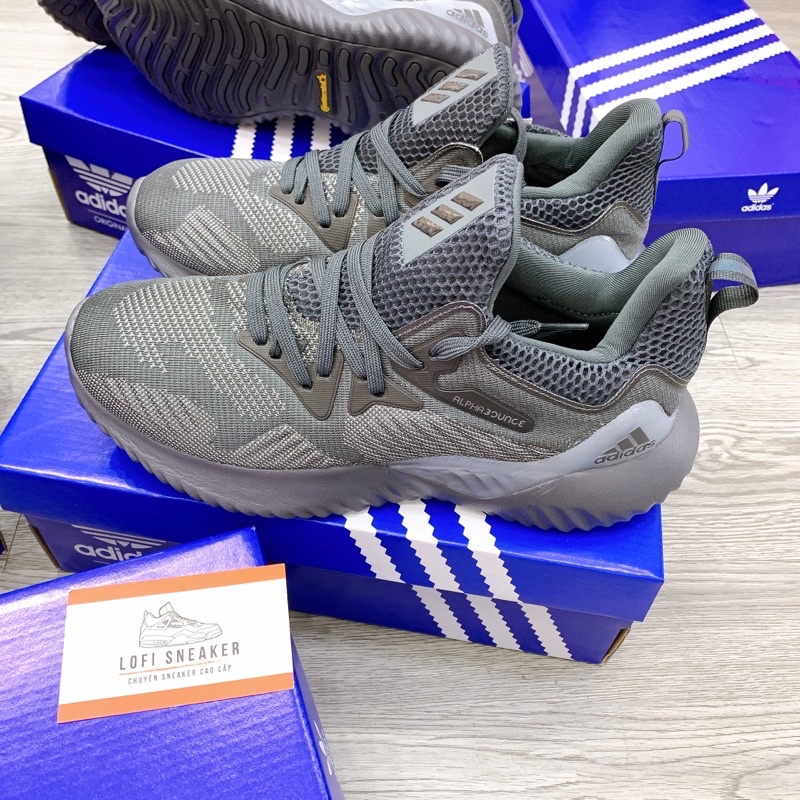 (FULLBOX ) Giày thể thao ALPHABOUNCE Beyond grey xám dành cho nam chạy bộ tập gym