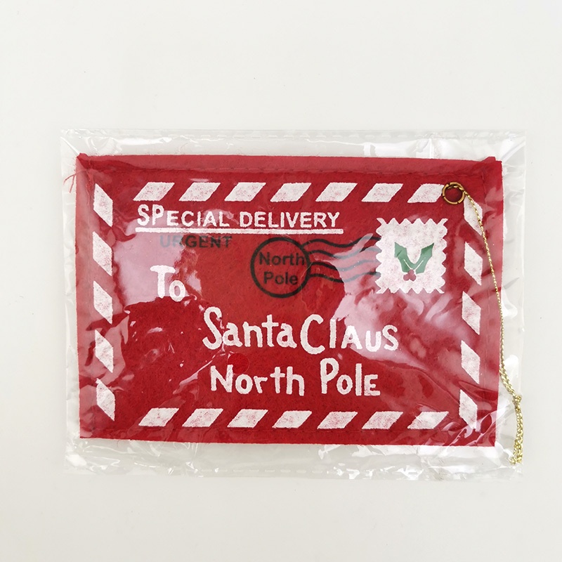 1 Thiệp Giáng Sinh Màu Đỏ Bằng Vải Không Dệt 12.5cm * 8Cm