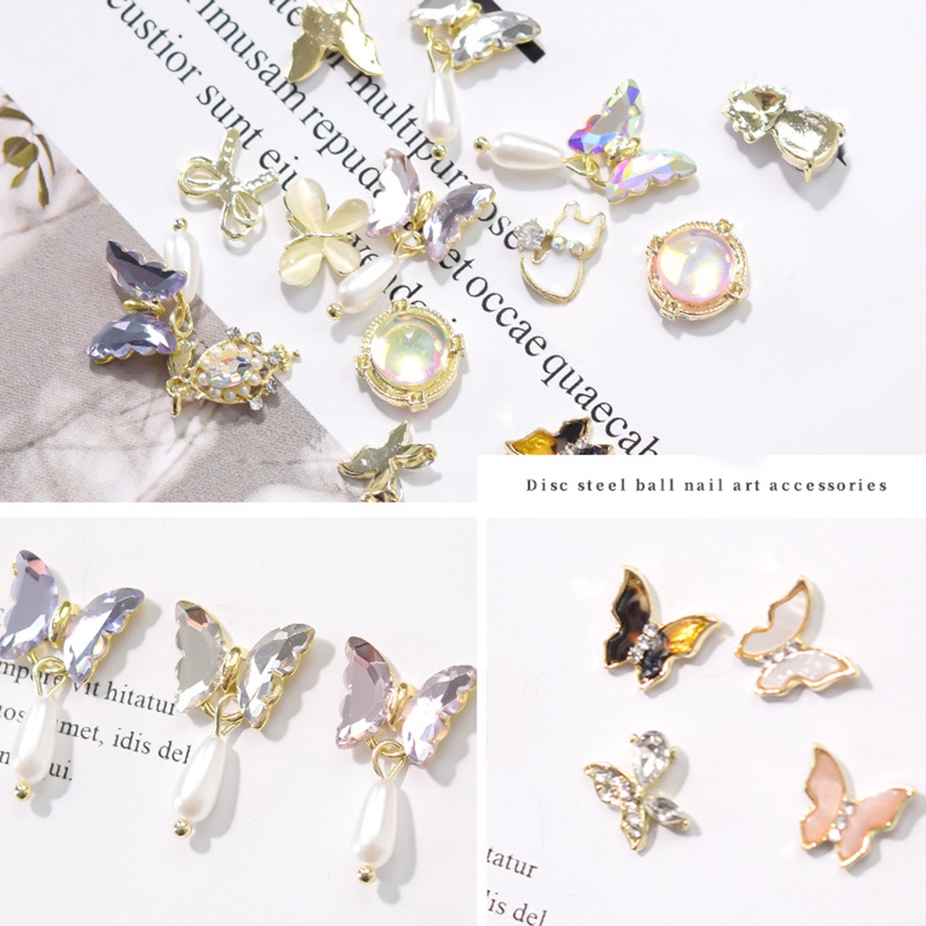 Hạt Đá Hình Bướm Siêu Nhẹ Dùng Trang Trí Móng Tay DIY