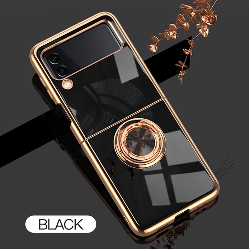 Ốp Điện Thoại Silicone Nắp Lật Mạ Viền Sang Trọng Z Flip 3 Cho Samsung Galaxy Z Flip3 5G Z Flip 3